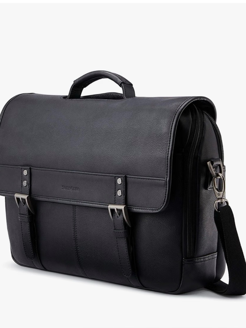 Samsonite Classic Leather Flapover Dual Laptop Bag NWT